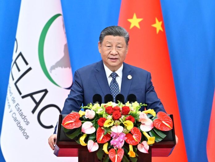 Presiden Xi Jinping berpidato pada upacara pembukaan Forum China-CELAC keempat di Beijing, 13 Mei 2025 Kemarin.