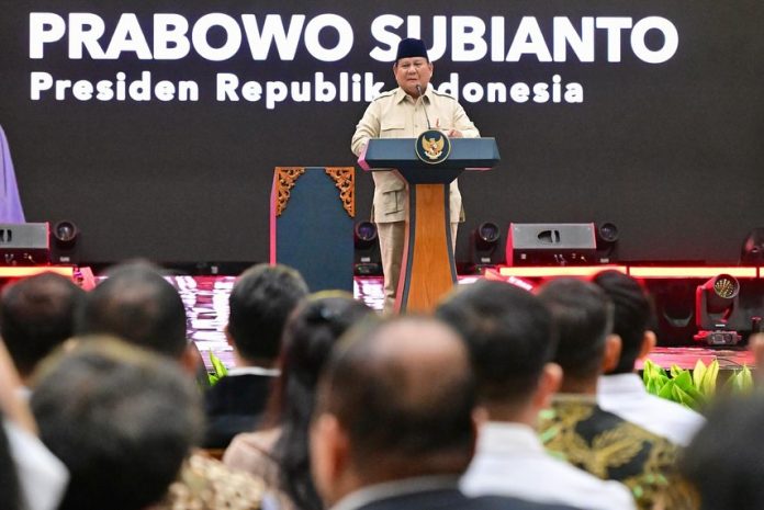 Presiden Prabowo menegaskan Tindakan hukum terkait kasus beras oplosan yang merugikan negara saat berada di kongres Partai Solidaritas Indonesia (PSI) di Solo, Jawa Tengah, Minggu (20/7/2025).