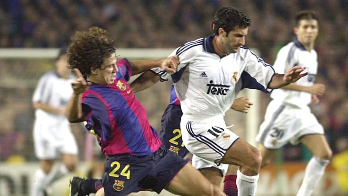 Luis Figo dan Carles Puyol, legenda El Clasico akan bertanding di SUGBK pada 27 September mendatang.