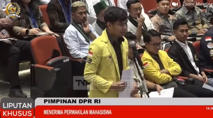 Agus Setiawan hadir dalam audiensi dengan pimpinan DPR di Gedung Parlemen, Senayan. Kehadirannya menuai pro dan kontra di kalangan mahasiswa UI, Rabu (3/9/2025).