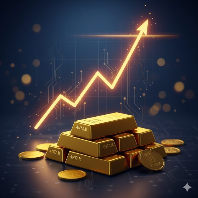 Harga emas Antam menembus Rp2,1 juta per gram, rekor tertinggi sepanjang masa.