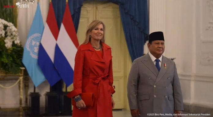 Presiden Prabowo Subianto menerima kunjungan Ratu Maxima di Istana Merdeka, Jakarta. Ratu Maxima hadir sebagai UNSGSA untuk Kesehatan Keuangan. Kamis (27/11/2025).