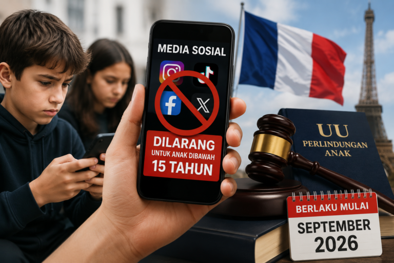 Perancis Larang Anak di Bawah 15 Tahun Bermain Media Sosial, Berlaku Mulai September 2026