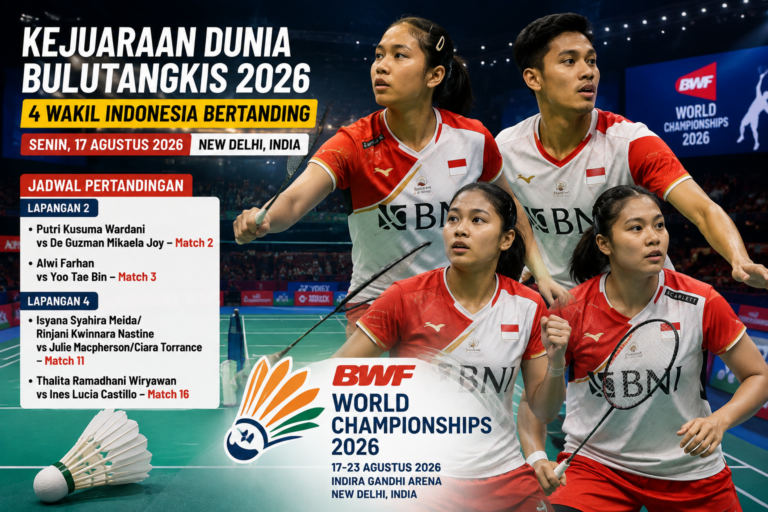 Jadwal Kejuaraan Dunia Bulutangkis 2026 Hari Ini: 4 Wakil Indonesia Bertanding