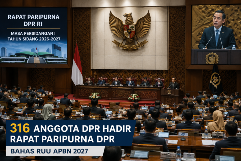 Rapat Paripurna DPR Hari Ini Dihadiri 316 Anggota, Bahas APBN 2027