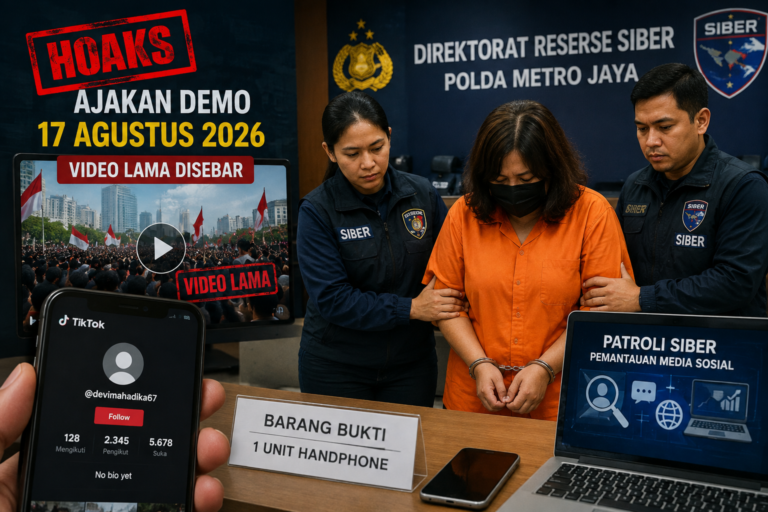 Hoaks Demo 17 Agustus 2026, Polda Metro Jaya Tangkap Penyebar Video Lama di TikTok